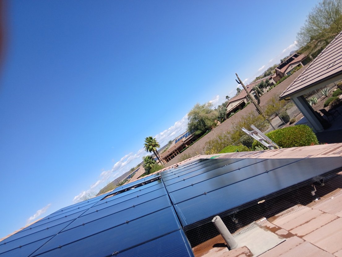 Solar panel cleaning in action