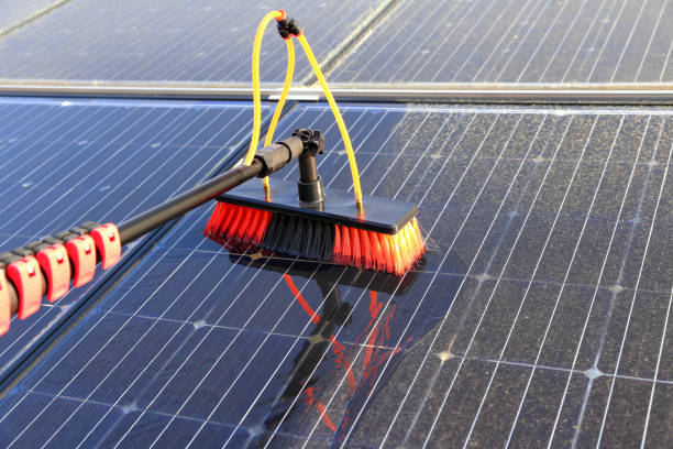 Solar panel cleaning process